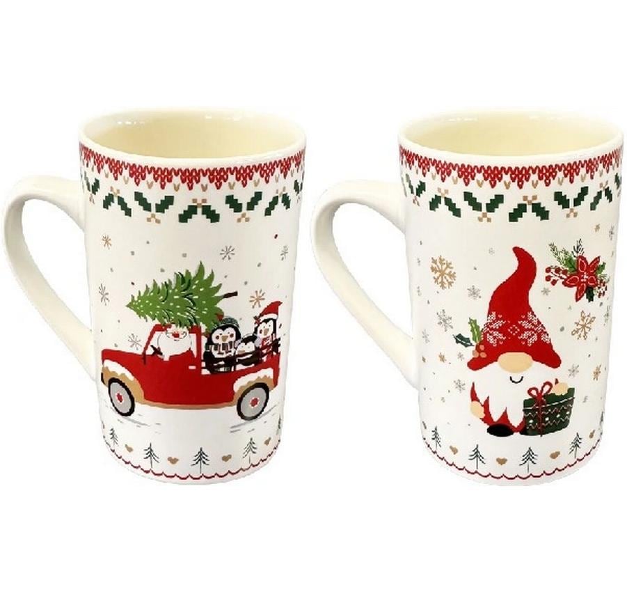 Dameco Tassen Christmas, 2er Set New Bone China, 7x12 cm (DxH)