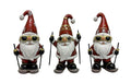Dameco Aufsteller Santa auf Ski, 3er Set Polyresin, Rot, 8.5x12x19 cm