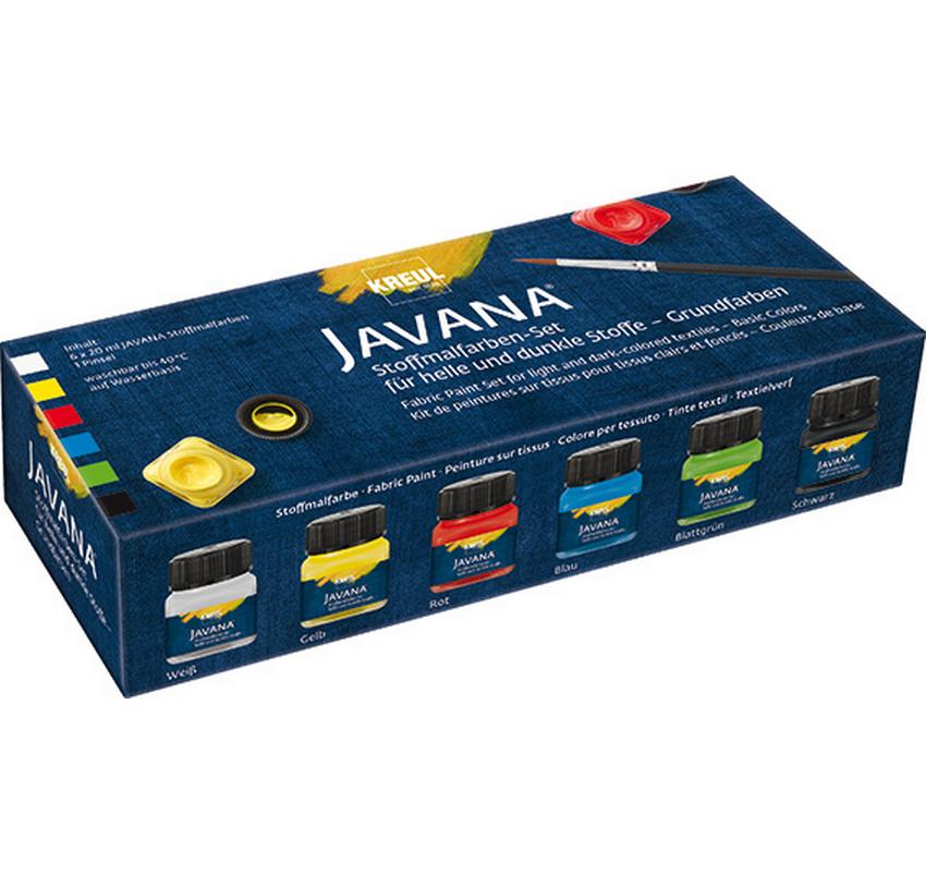 Kreul Javana Stoffmalfarben Set Grundfarb 6 x 20 ml