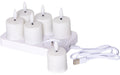 Star Trading LED Kerze 6 Pack Flamme Charge Indoor, Weiss, 8.50 cm Höhe, Timer