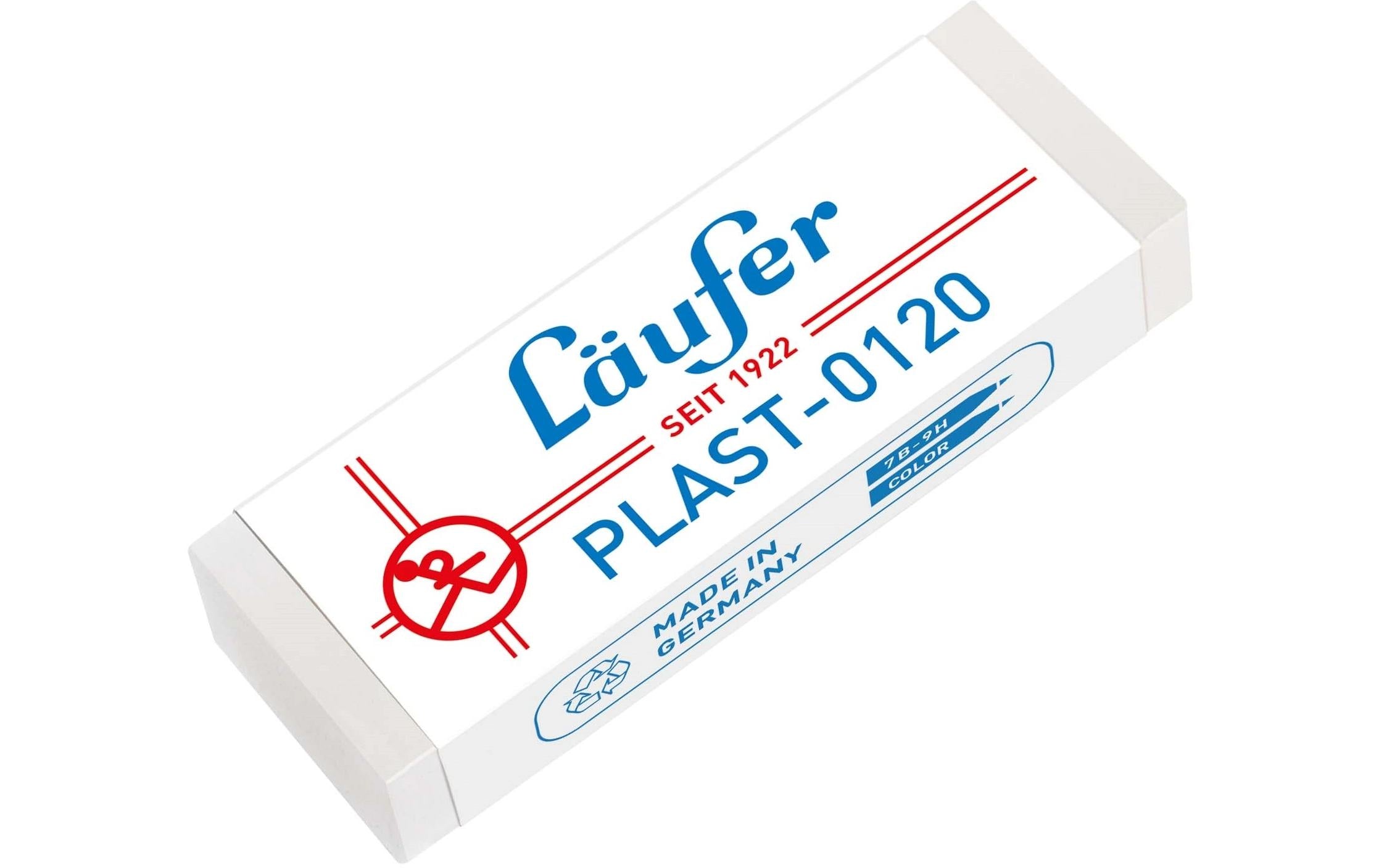 Läufer Radiergummi PLAST-0120 Kunststoff, 65x21x12 mm, 1 Stück