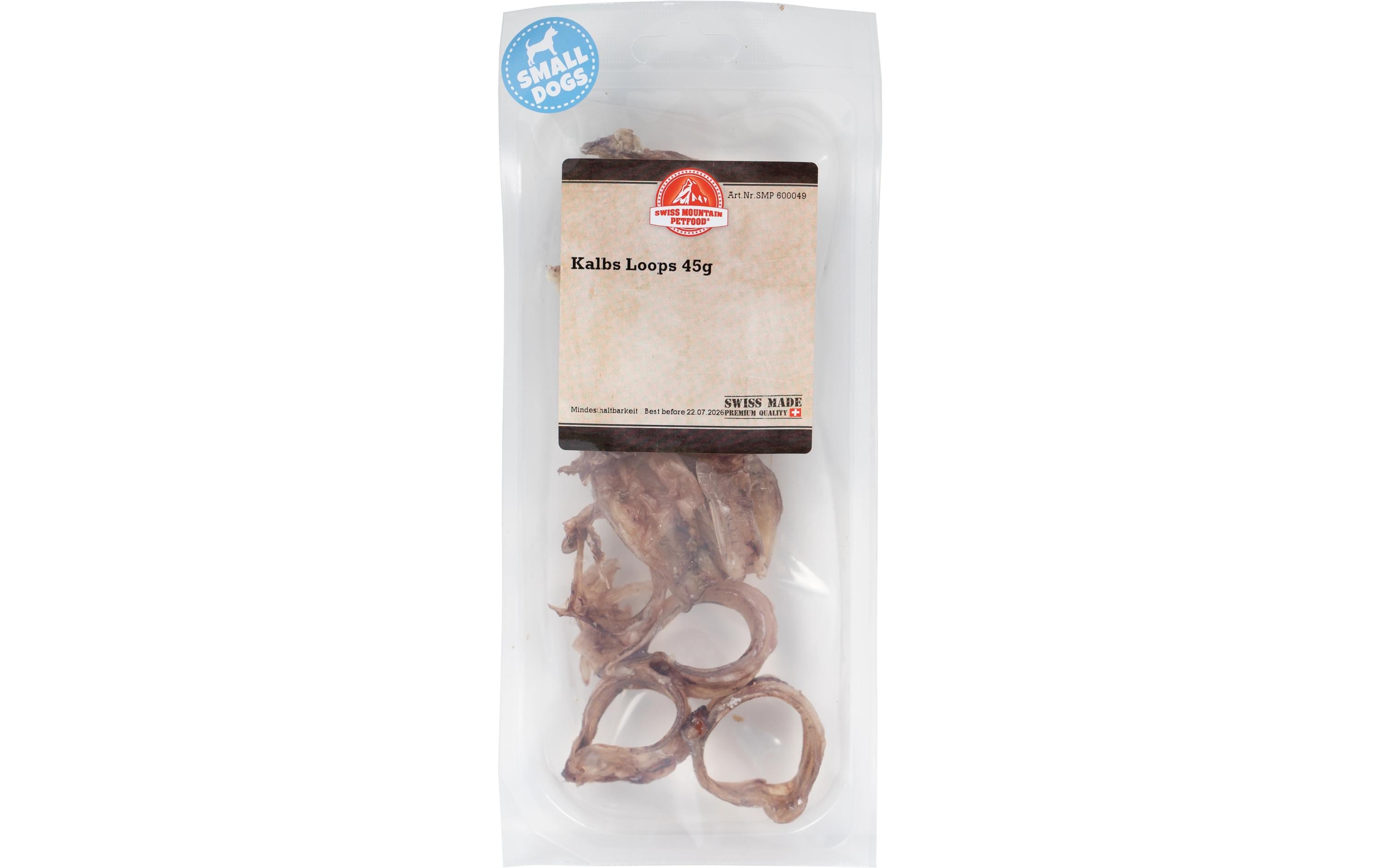 Swiss Mountain Kalbs Loops 45g, Mini Linie Hunesnacks