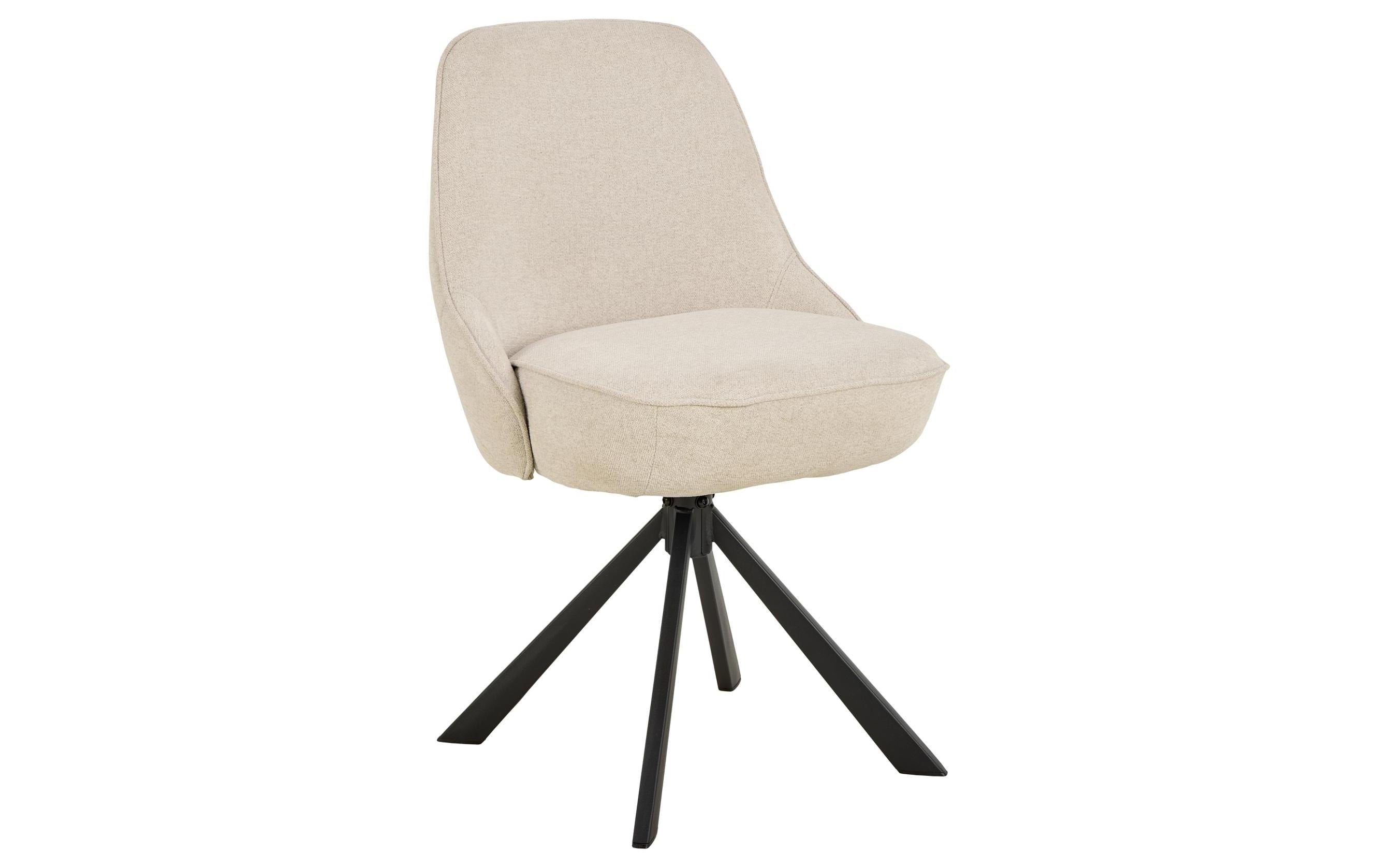 AC Design Esszimmerstuhl Carlton 2 Stück Stahl/Textil, Beige