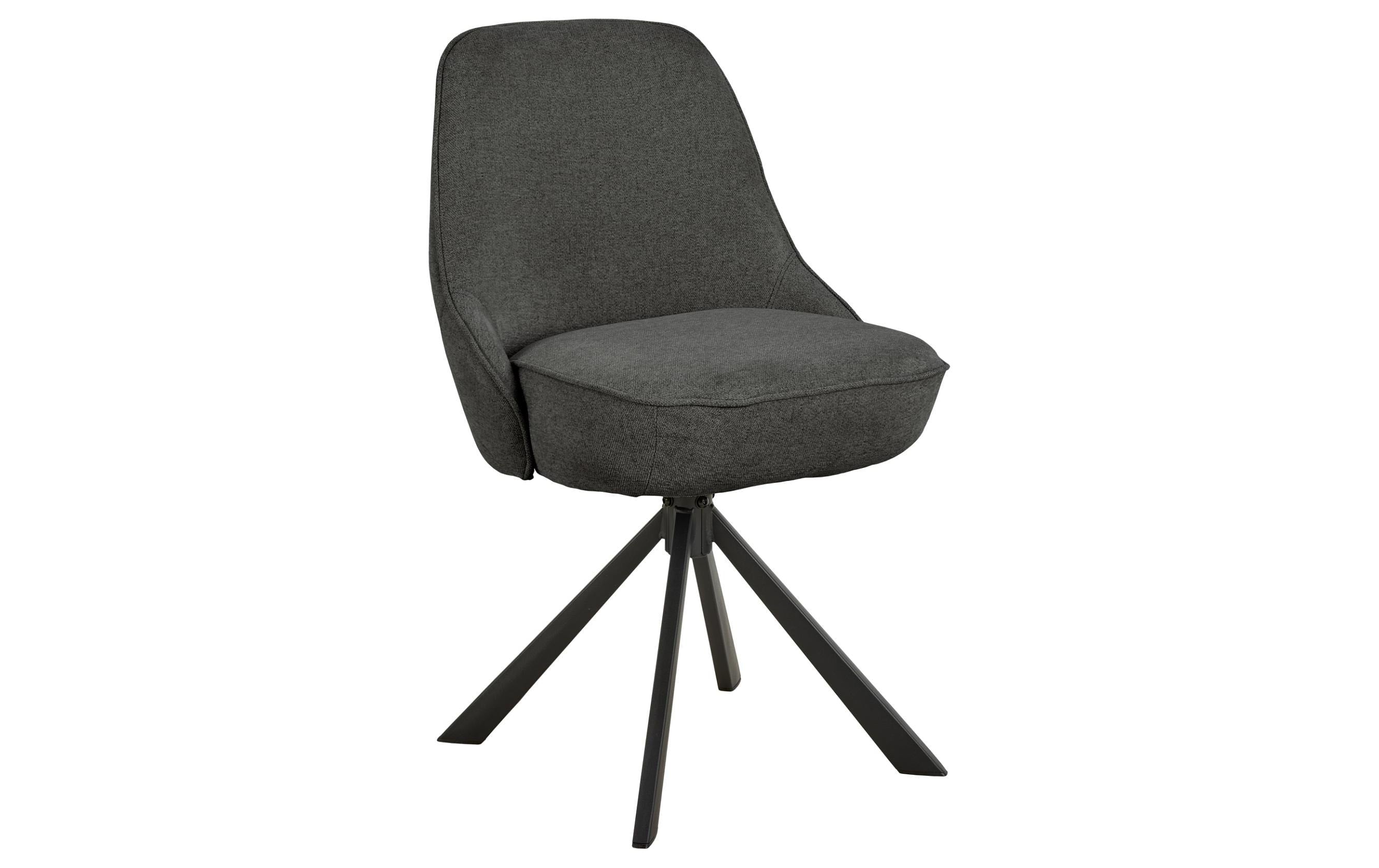 AC Design Esszimmerstuhl Carlton 2 Stück Stahl/Textil, Schwarz