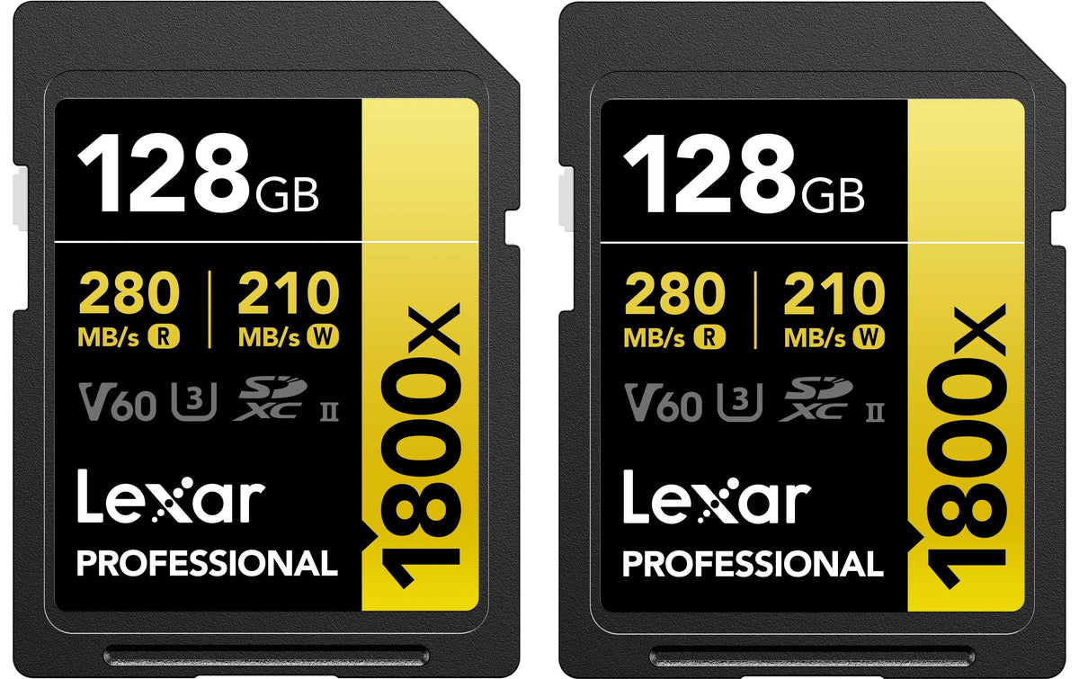 Lexar Professional SDXC 1800x UHS-II 2x128G Lesen 280 MB/s, Schreiben 210 MB/s