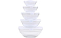 Alpina Schüsseln mit Deckel, 5 Stück Deckel Weiss PP, Glas,130/220/330/450/900ml