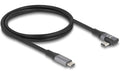 Delock USB4 40 Gbps, PD3.1, 240W, 1m gewinkelt, max DP2.0, max 8K 60Hz