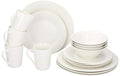 Alpina Geschirrset Weiss,16teilig Porzellan,Ø25,5cm/Ø20,5cm/Ø15,5cm/220ml