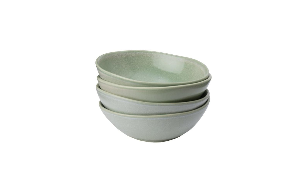 URBANARA Capela Schalen Set 4 Stk. ø17x6cm Pistazie,Handgefertigt, Spülmaschinenfest