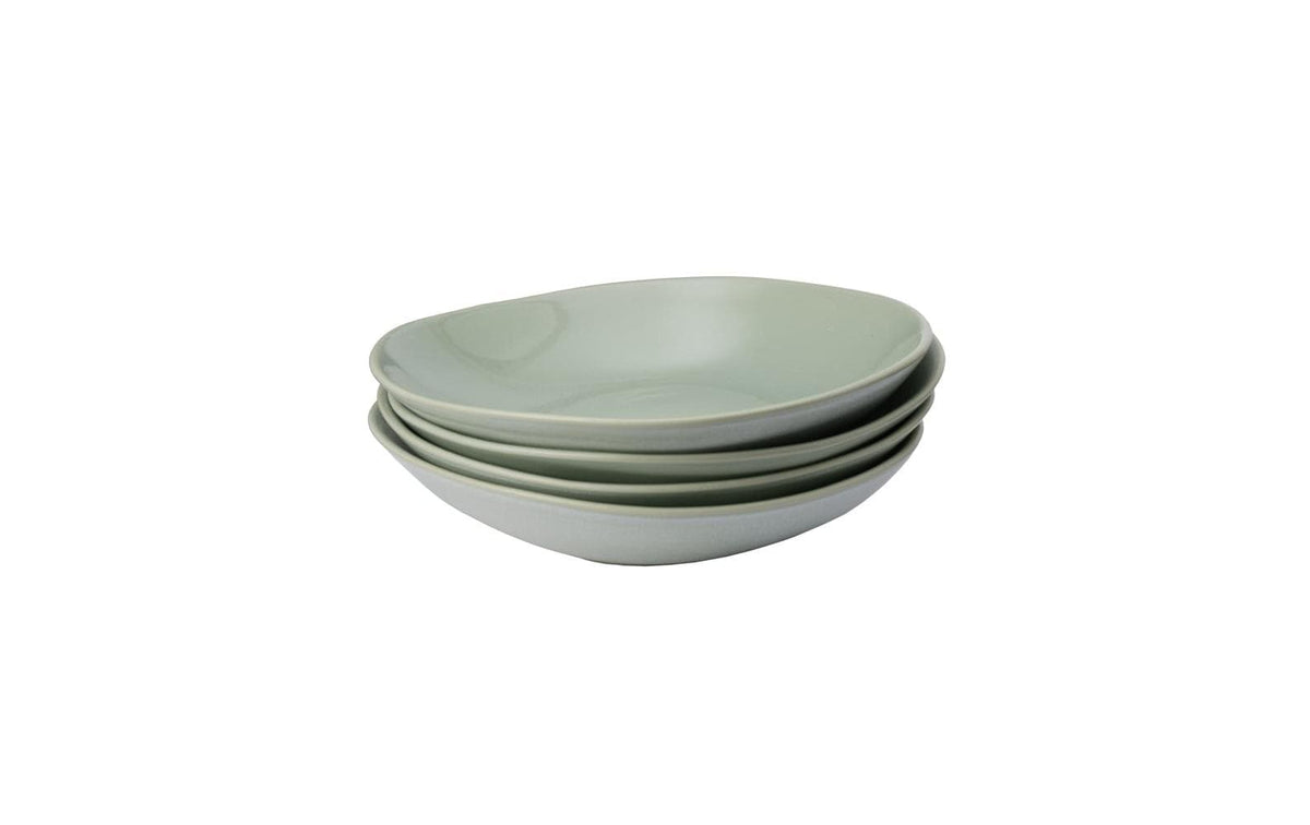 URBANARA Capela Schalen Set 4 Stk. ø22x4cm Pistazie,Handgefertigt, Spülmaschinenfest