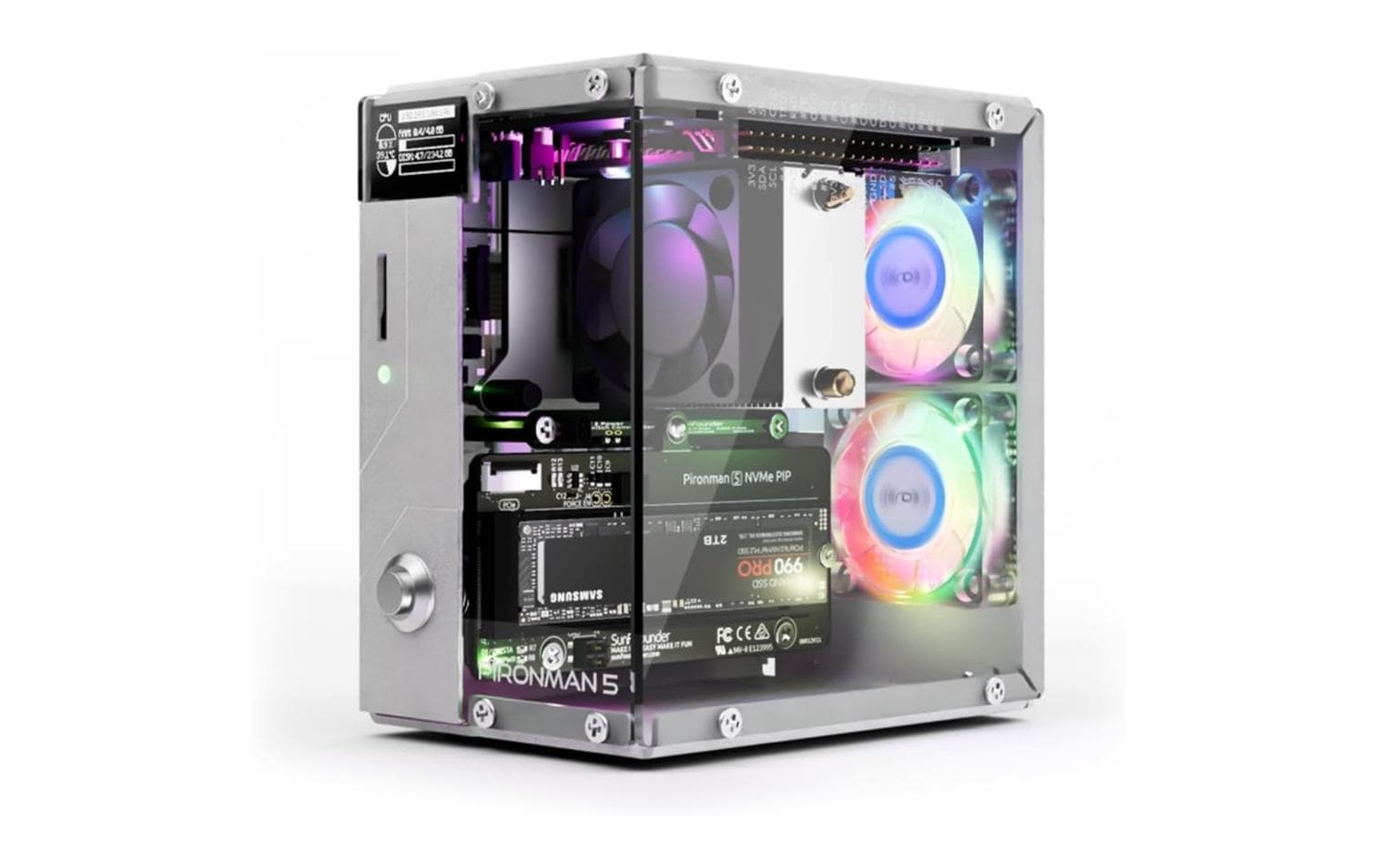 Raspberry Pi 5 Gehäuse PIRONMAN5 zu Raspberry Pi 5, Farbe: transparent