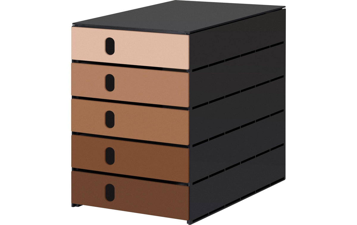 Styro Schubladenbox styroval öko color flow 5 Schubladen mocca / schwarz