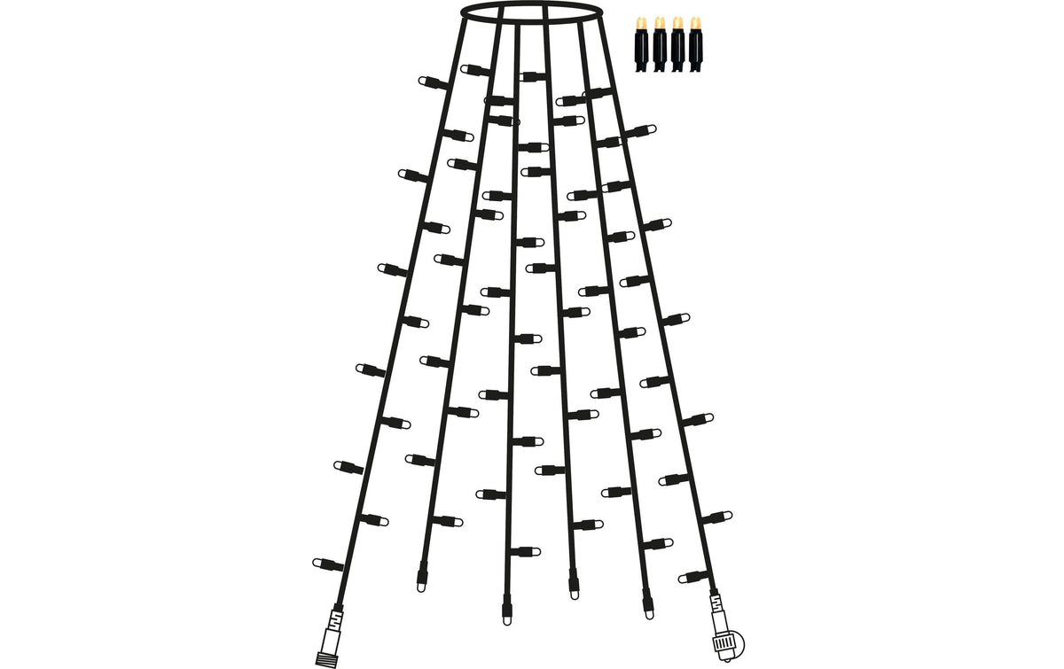 System 24 Extra, Baum-Lichterkette 6 84 LED warmweiss, Kabel schwarz
