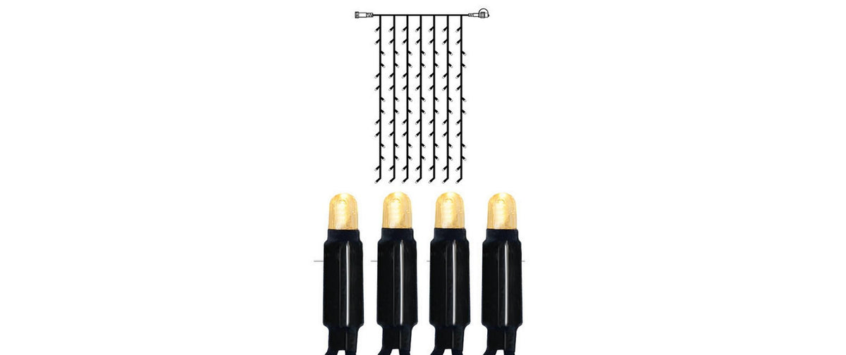 System 24 Extra, Vorhang, 100x200cm 98 LED warmweiss, Kabel schwarz