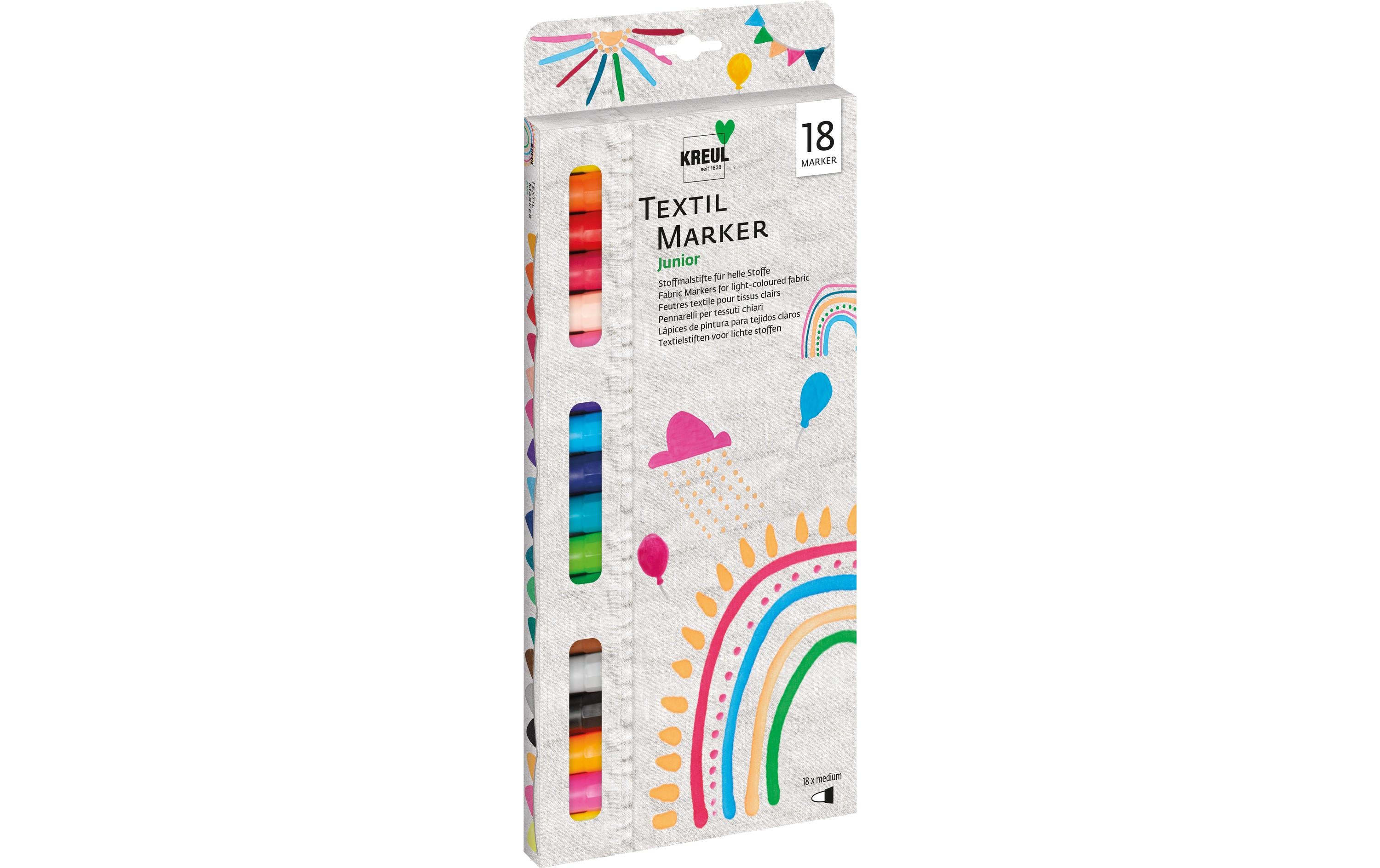 Kreul Textil Marker medium Junior Set 18 Stück