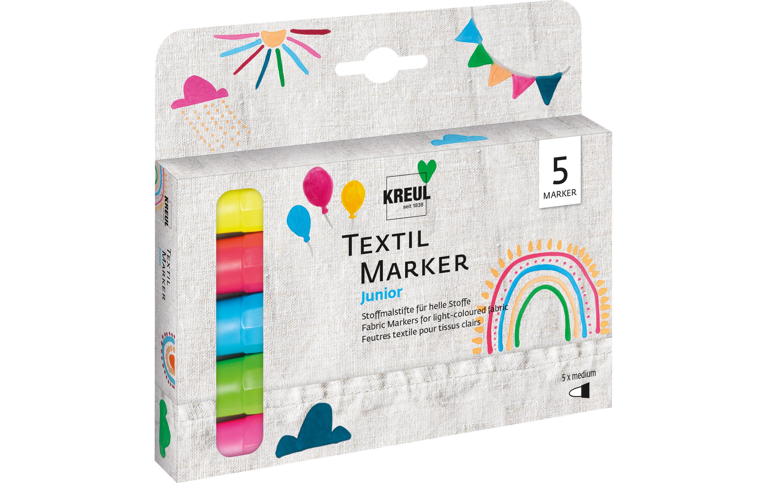 Kreul Textil Marker medium Junior Set 5 Stück
