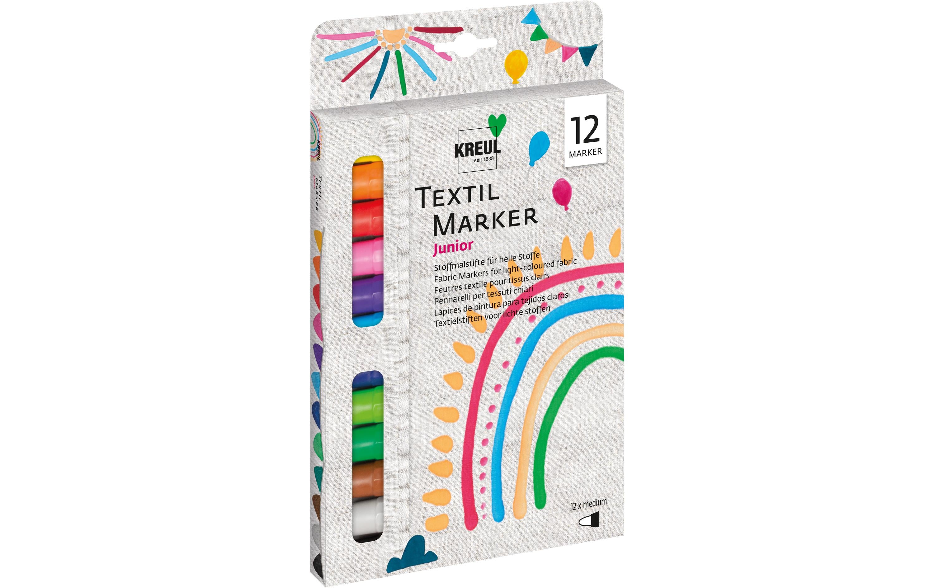 Kreul Textil Marker medium Junior Set 12 Stück