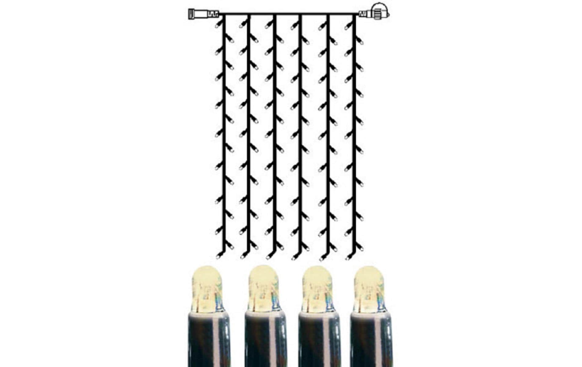 Star Trading System LED Extra Vorhang 100x200cm, Schwarz, Warmweiss