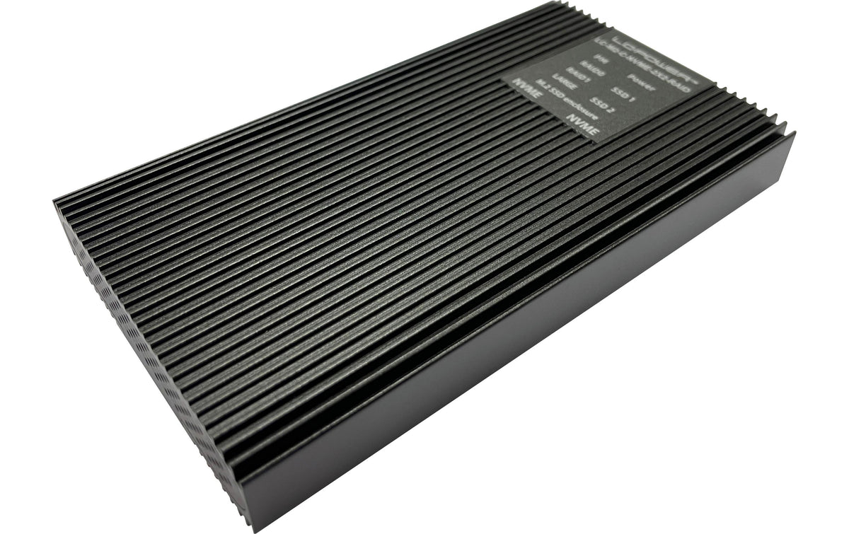 LC-Power ext. M.2 Geh.LC-M2-C-NVME-2X2-RAID schwarz, USB3.2, für M.2 SSD, NVME
