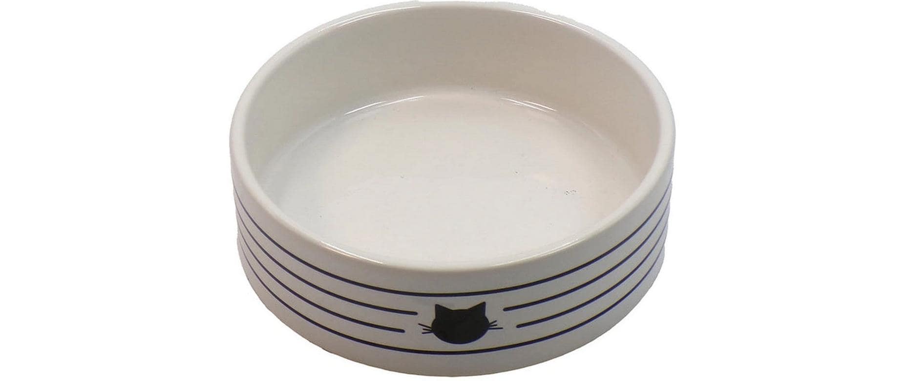 Bubimex Keramiknapf gestreift 450ml weiss, schwarz