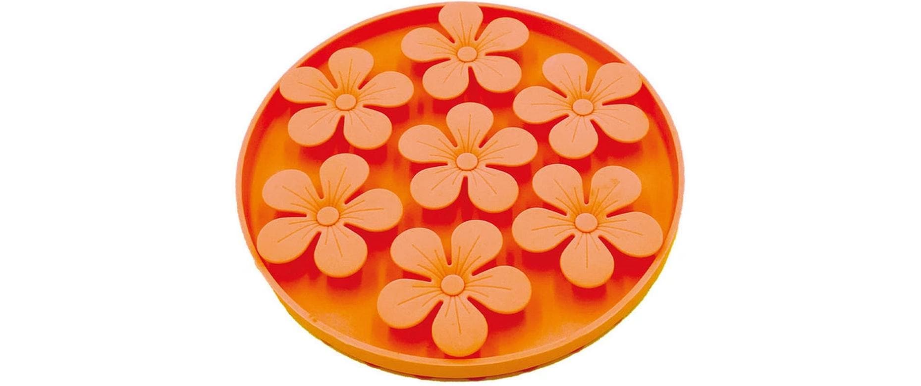 Bubimex Leckmatte für Katzen & Hunde Lickflower orange