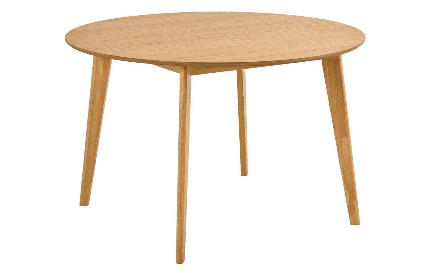 AC Design Esstisch Roxby Eiche Furnier, Gummibaumholz, Ø120x76 cm
