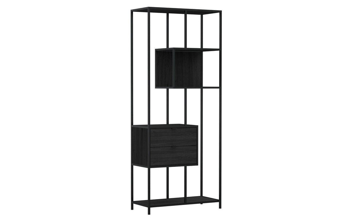 AC Design Regal Seaford Schwarz Metall/Melamin, (WxDxH): 77x35x185 cm