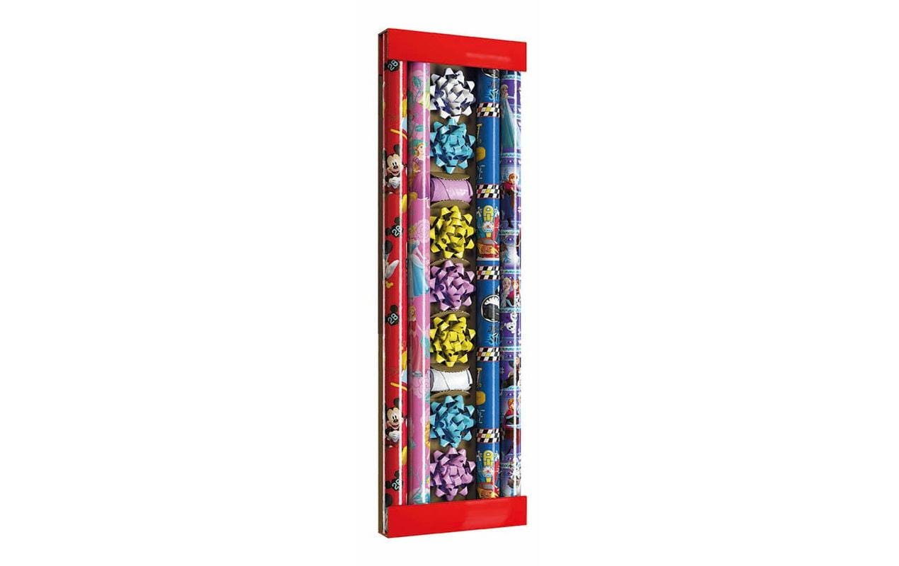 B+C Geschenkpapier-Set Kids 4 Rollen à 70 x 200 cm, 7 Sterne, Band