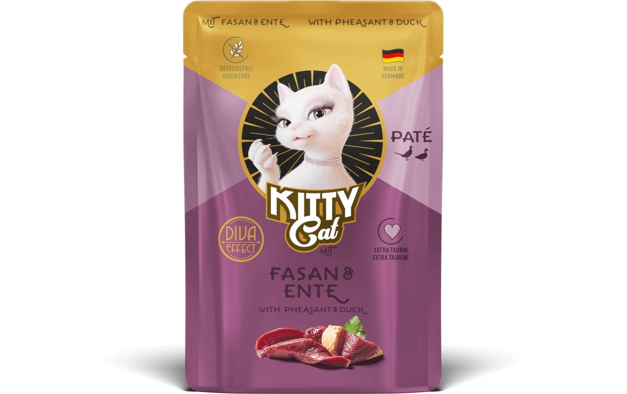 KittyCat Paté Pouch Fasan, Ente 85 g