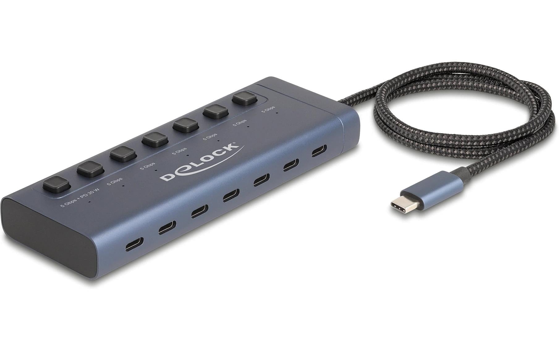 Delock USB-C Hub, 7 Port 7xUSB-C, 1xPD3.0