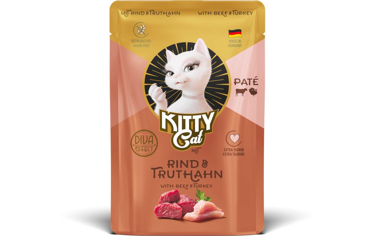 KittyCat Paté Pouch Rind, Truthahn 85 g