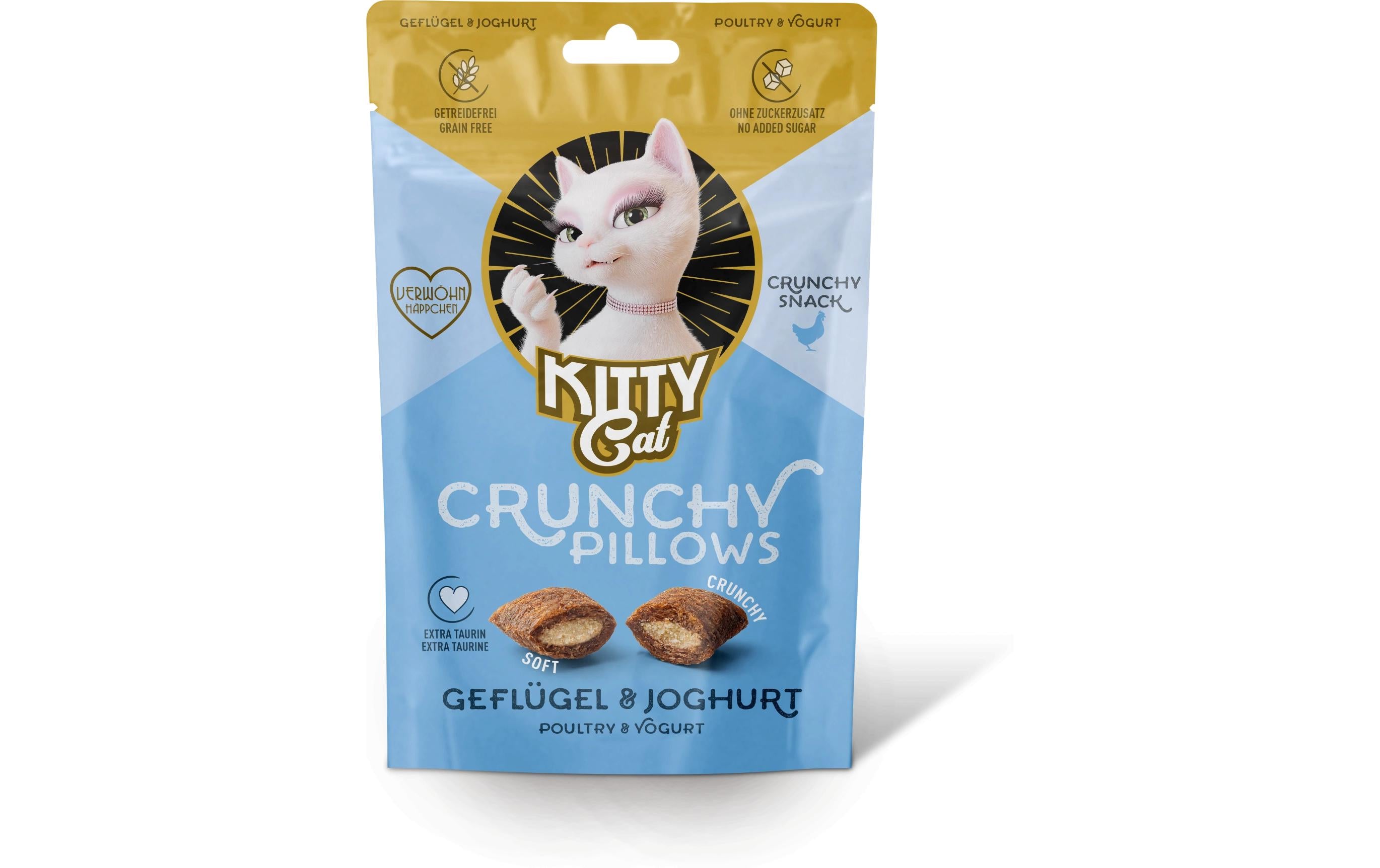 KittyCat Crunchy Pillows Geflügel, Joghurt 60 g