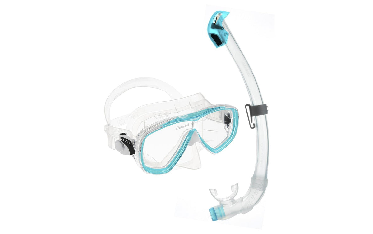CRESSI Estrella + Seal Dry Snorkel Combo Clear/Aquamarine