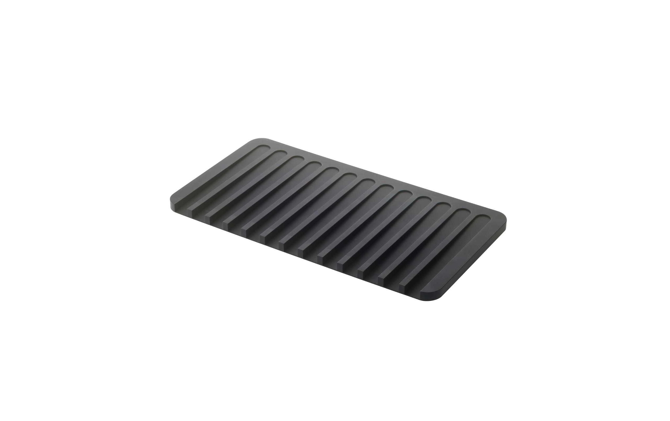 Yamazaki Abtropfmatte FLOW Silikon, B 38 x T 20 x H 1,2 cm, Schwarz