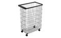 Yamazaki Wäschekorb Tower Stahl, B 28 x T 46.5 x H 61 cm, Schwarz