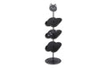 Yamazaki Kinder-Schuhregal Katze Stahl, B 18 x T 18 x H 67 cm, Schwarz