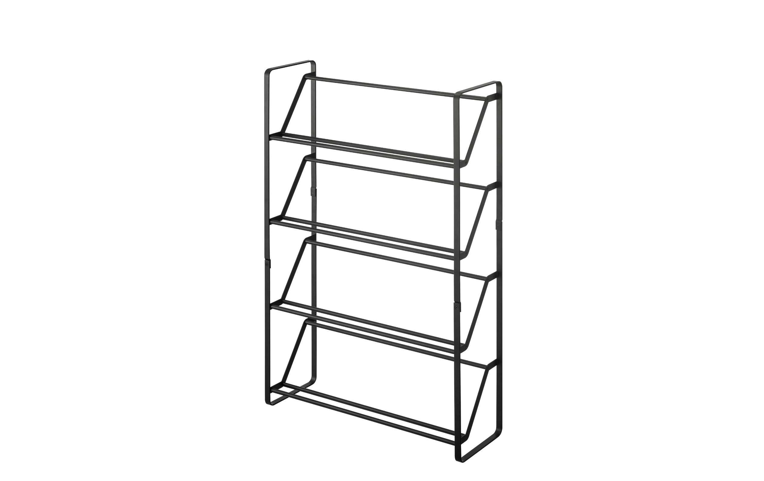 Yamazaki Schuhregal Frame Stahl, B 53 x T 17.5 x H 80 cm, Schwarz
