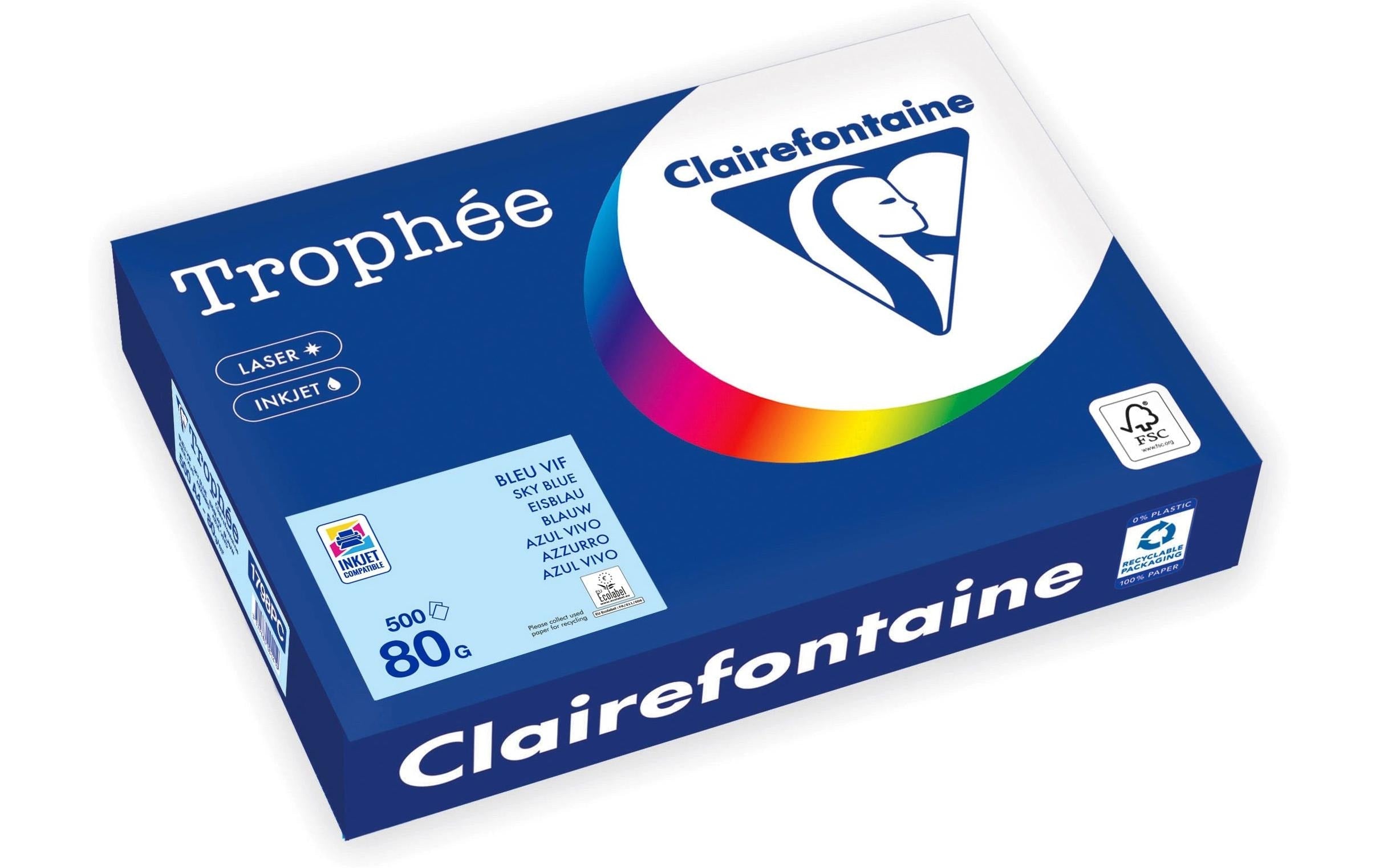 Clairefontaine Trophée FSC A4 80 gm², Sky Blue, 500 Blatt