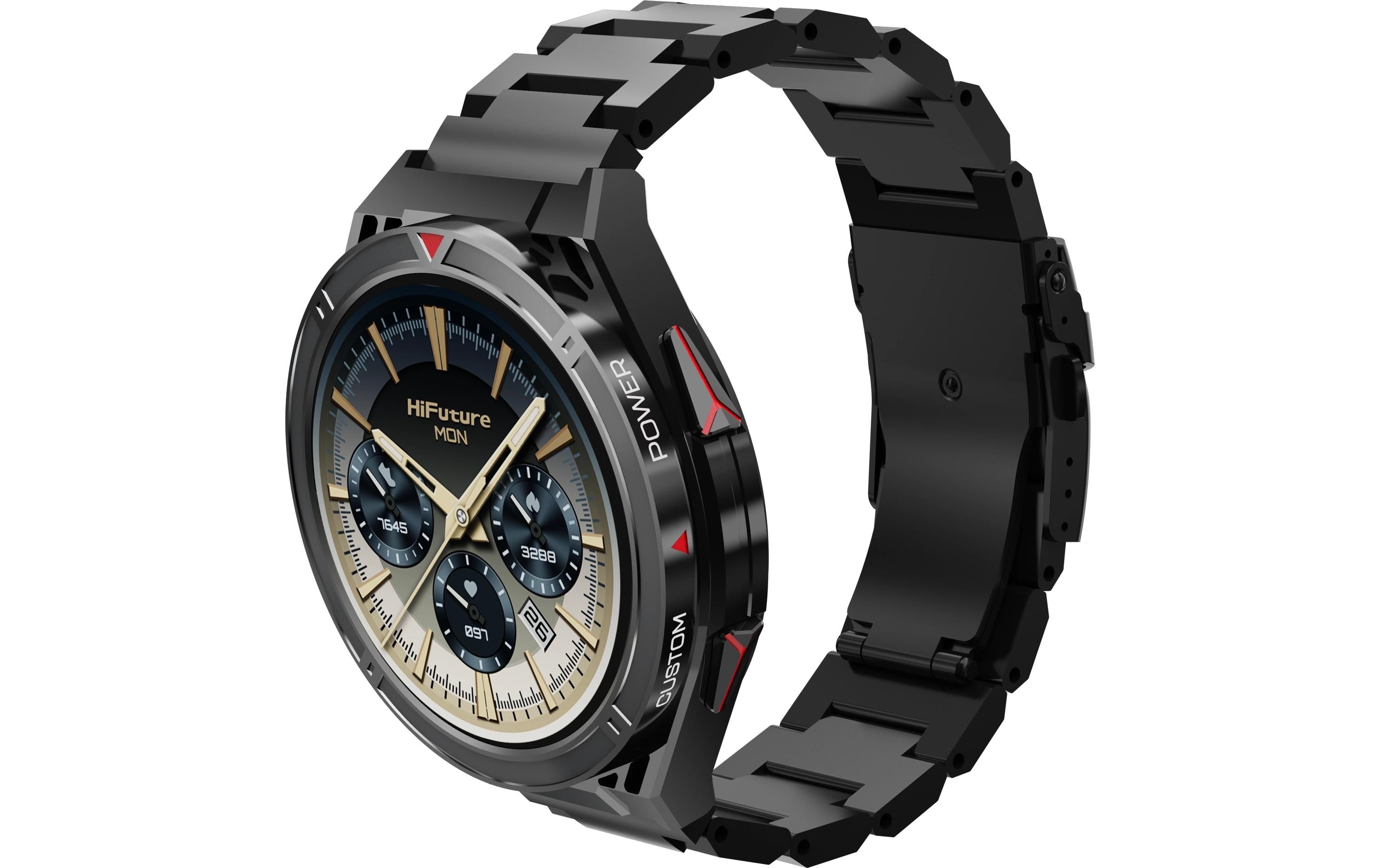 HiFuture Smartwatch ACTIVE Schwarz Rot 1,43" Smart Watch mit Herzfrequenz & Health