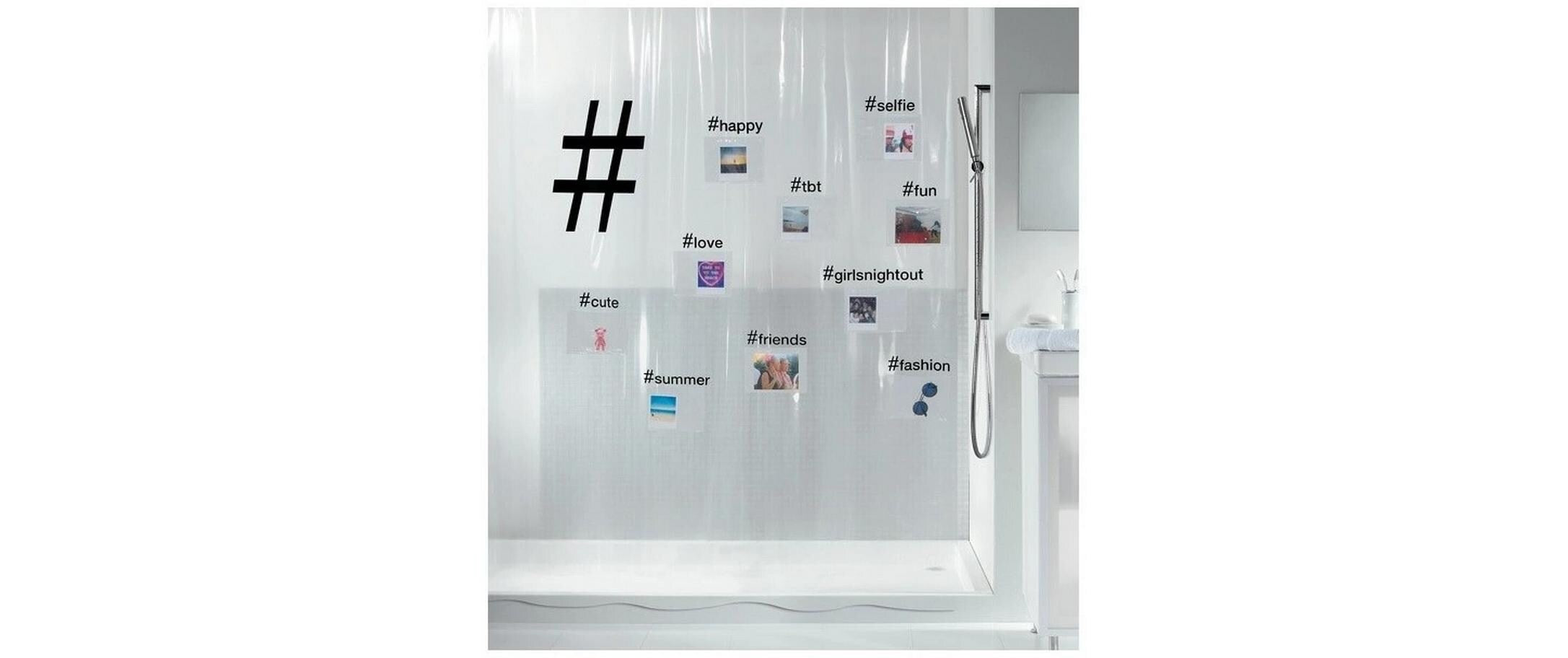 Spirella Duschvorhang Hashtag 180x200 PEVA