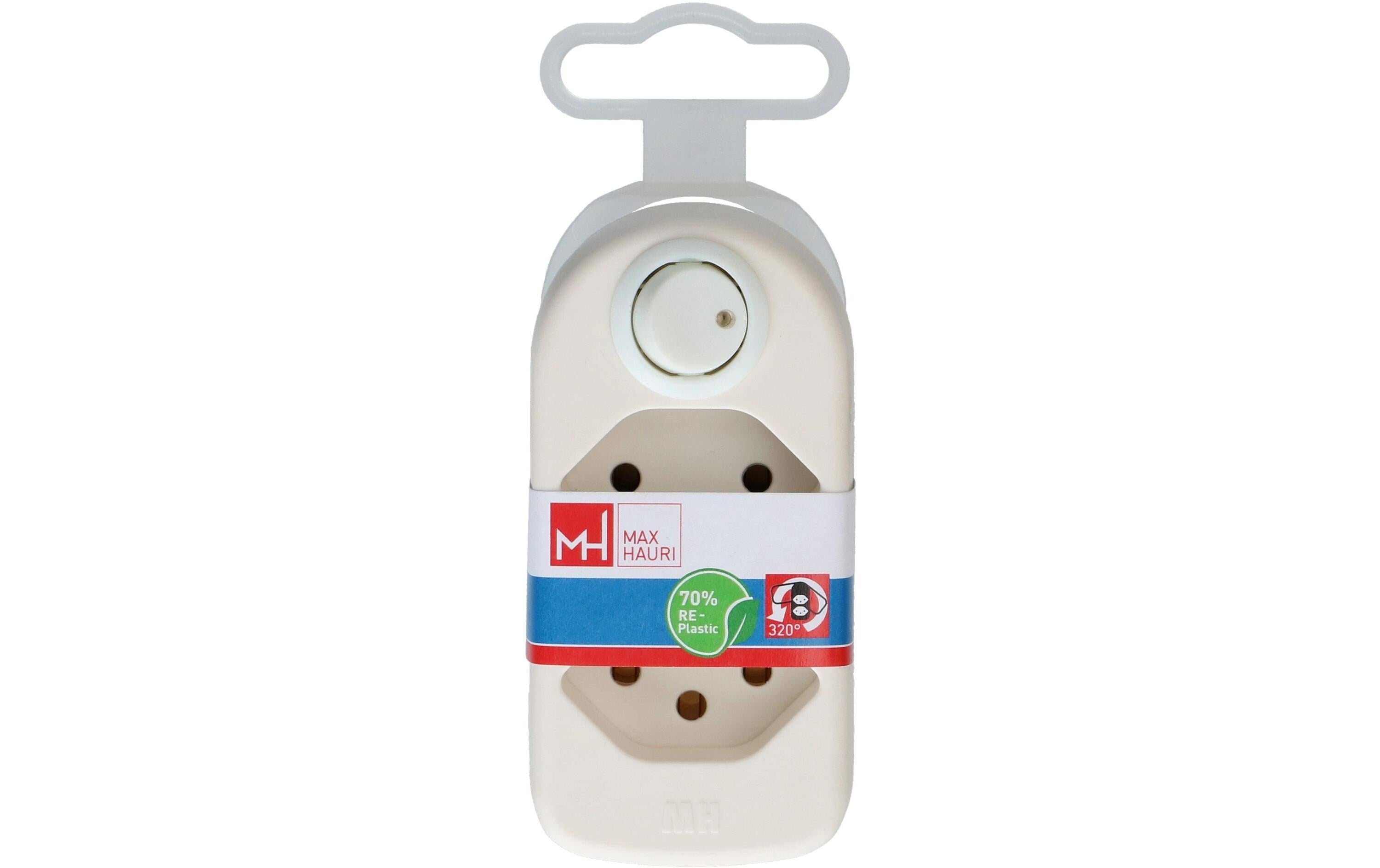 Mehrfachstecker maxAdapt 2xT13, drehbar mit Schalter, drehbar 320°, weiss