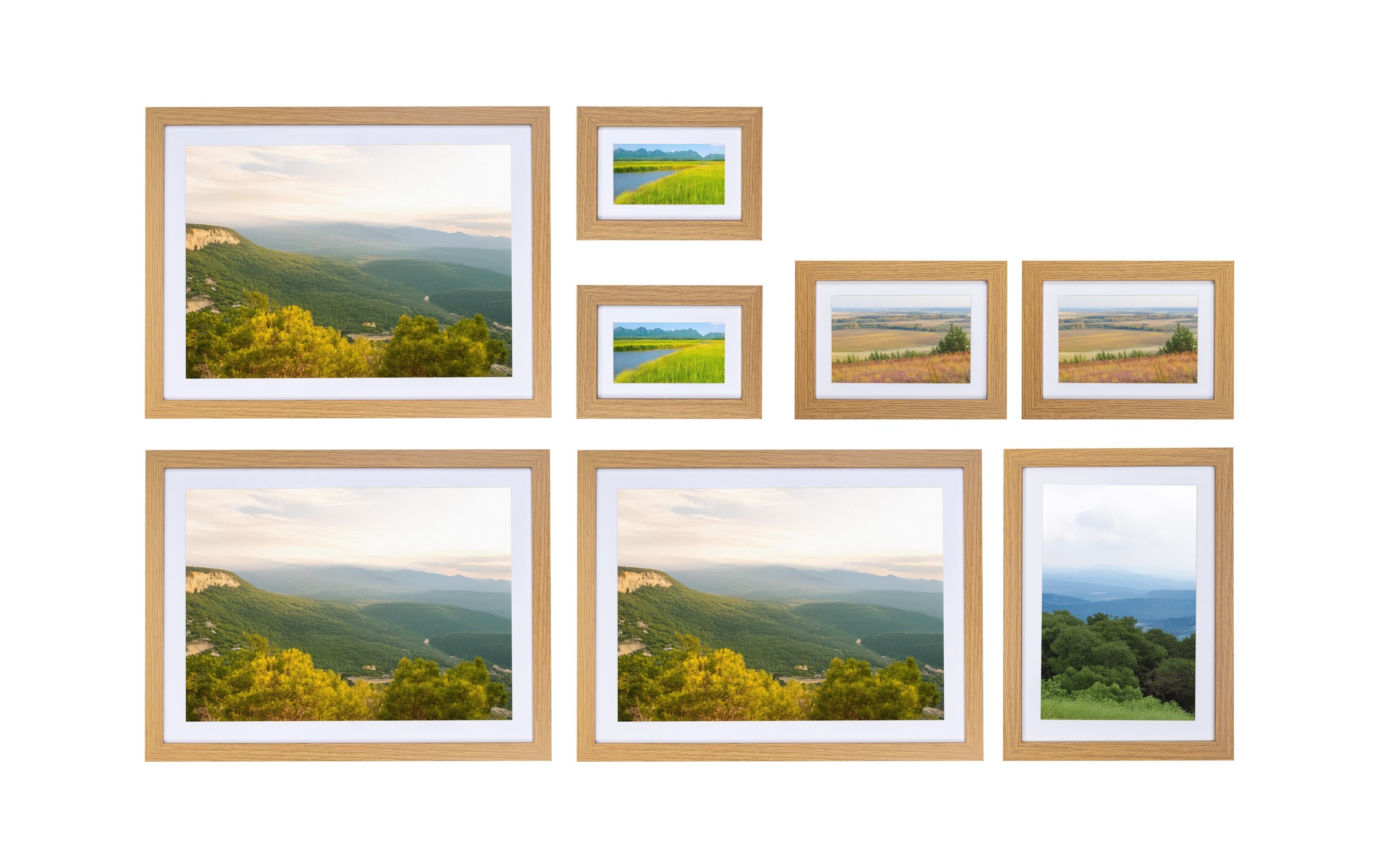 COCON Bilderrahmen Set à 8, natur MDF, Kunststoff Abdeckung