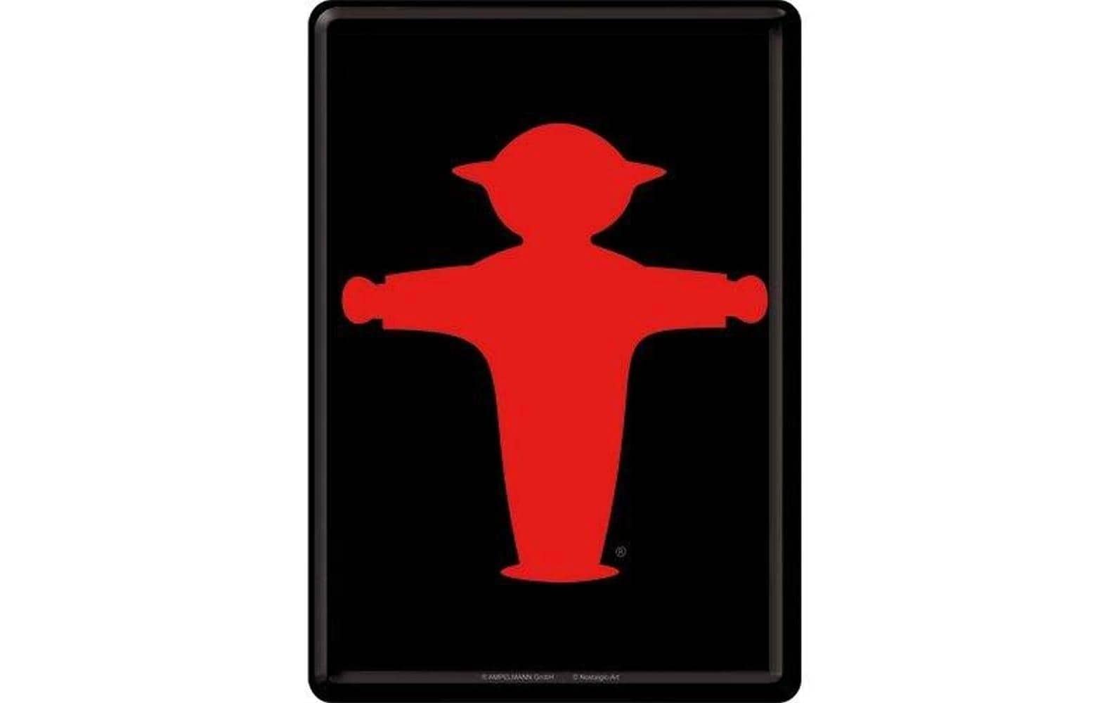Nostalgic Art Postkarte Ampelmann Rot Metall, 14x10 cm, Papierbeschichtet,Couvert