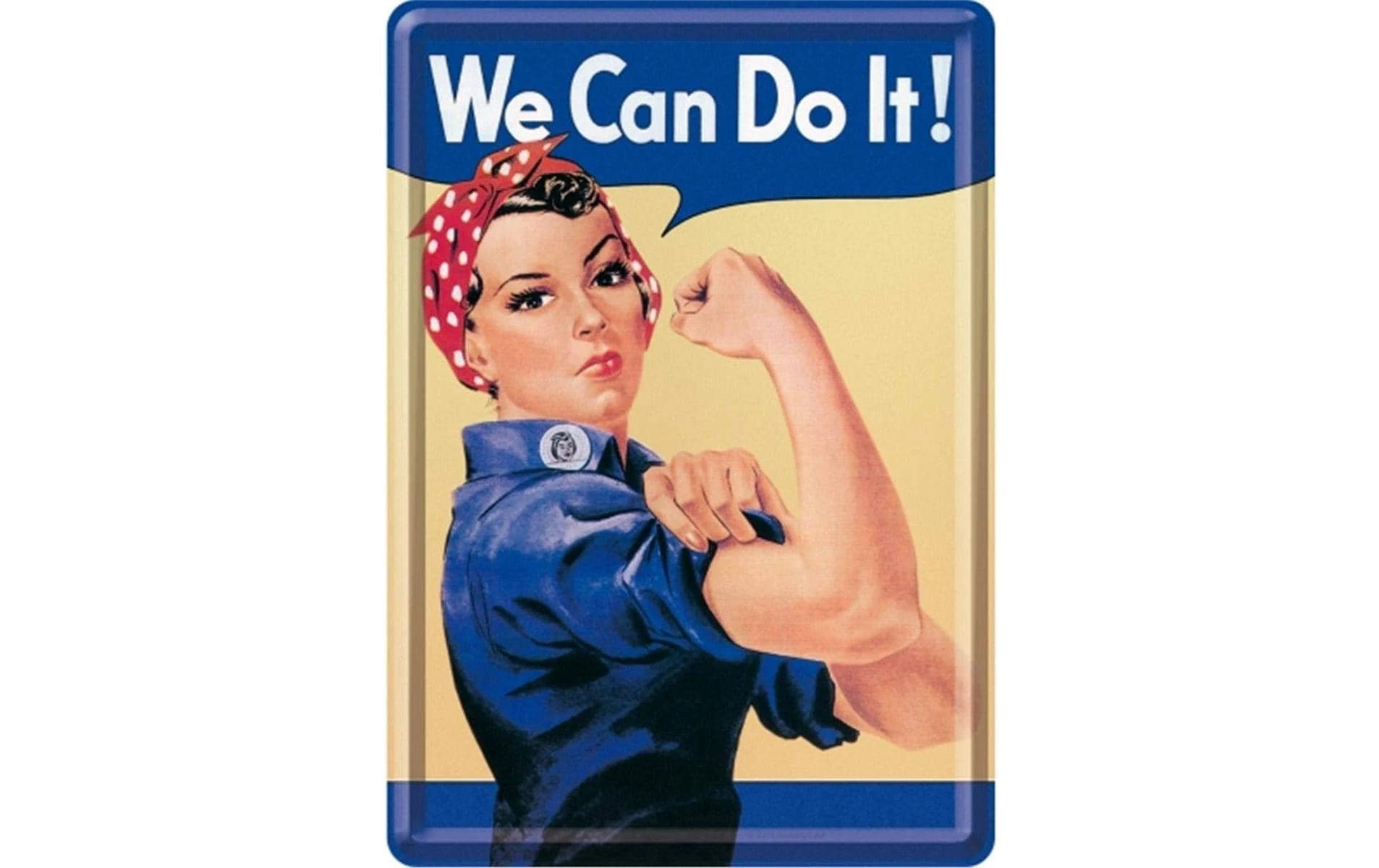 Nostalgic Art Postkarte We can do it Metall, 14x10 cm, Papierbeschichtet,Couvert