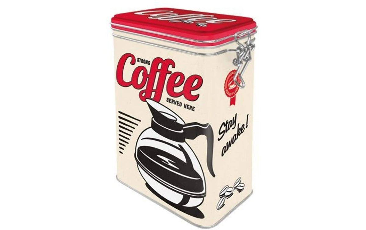 Nostalgic Art Vorratsdose StrongCoffee,1.3L Verschluss, Metall, 11x18x8 cm