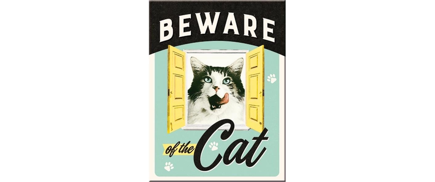 Nostalgic Art Magnet Beware of the Cat 8x6 cm, 1 Stück