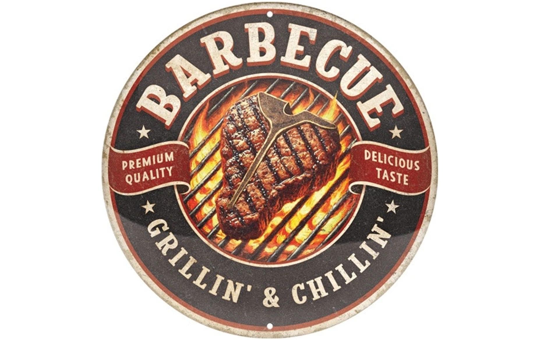Nostalgic Art Schild Barbecue Metall, rund, D: 35 cm