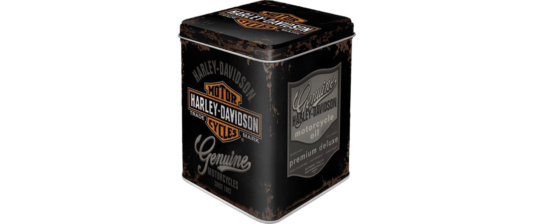 Nostalgic Art Teebox Harley Davidson Metall, 7.5x7.5x9.5 cm