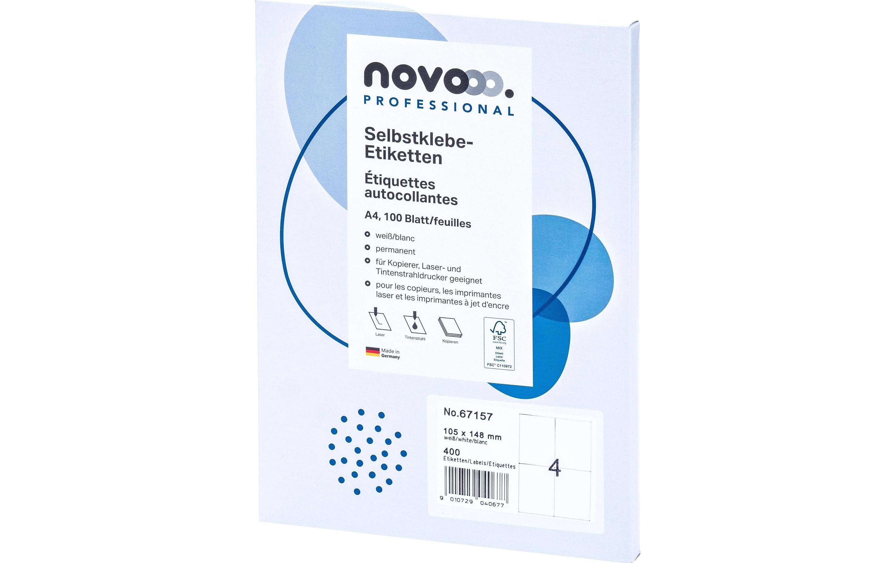 NOVOOO Etiketten 105x148mm 67157 weiss 400 Stück