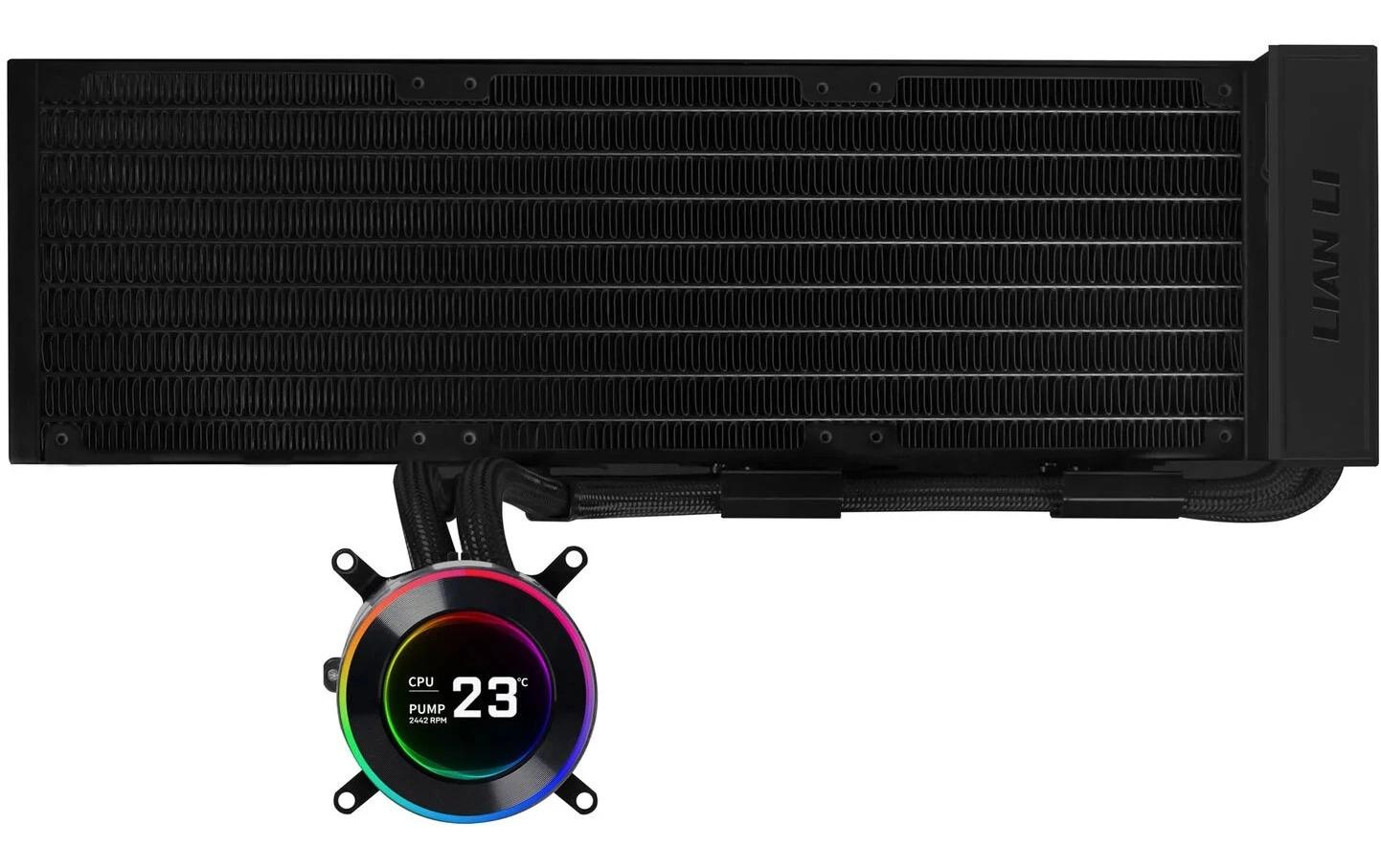 Wasserkühler Lian Li Hydroshift 2 360N AMD und Intel, Schwarz, ARGB, Fanless, Schw